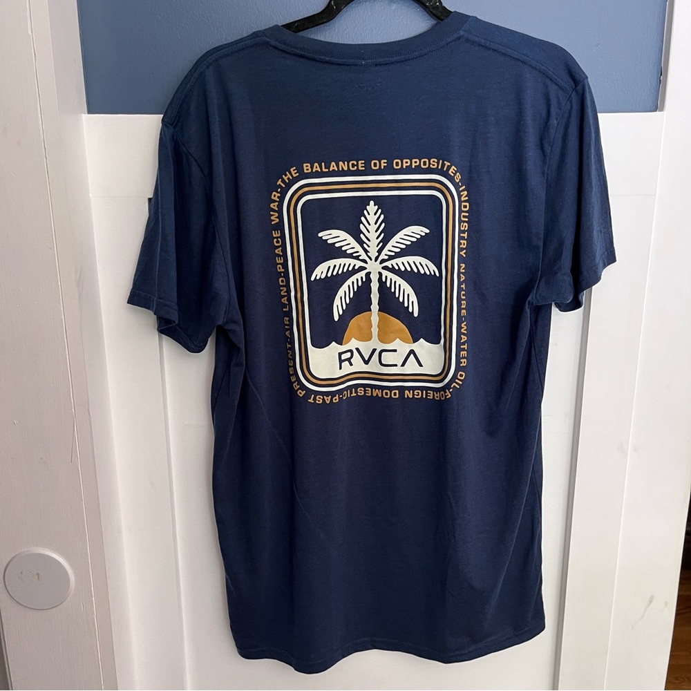RVCA Navy Short-Sleeve Palm Logo Tee - Picture 2 of 4